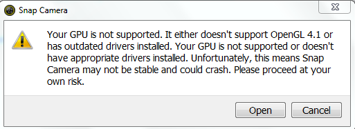 I'm the error "Your GPU not supported..." – Lens Studio Community